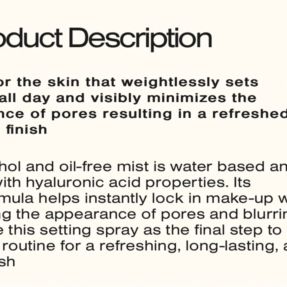 NIB Tys beauty setting spray